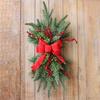 Christmas Stairway Swag Artificial Winter Wreath Pinecones Bowknot Decoration