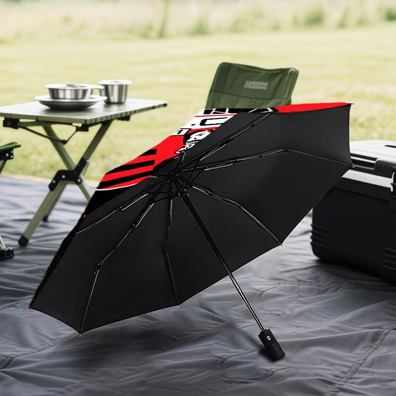 1PC Soccer Team Crest Design Printed Umbrella Folding umbrella, automatic umbrella 8-Frame for Travel, camping Fan gifts Christmas Gifts
