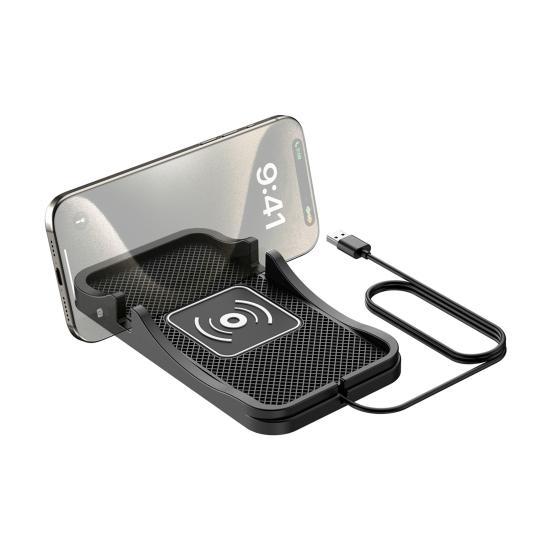 

Беспроводное зарядное устройство для телефона Автомобильная зарядная площадка с нескользящим основанием Водонепроницаемость IPX5 Универсальный 20 Вт Коврик для беспроводной зарядки телефона USB