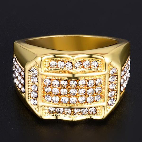 Pánský evropský a americký módní diamantový prsten - Styl velké značky