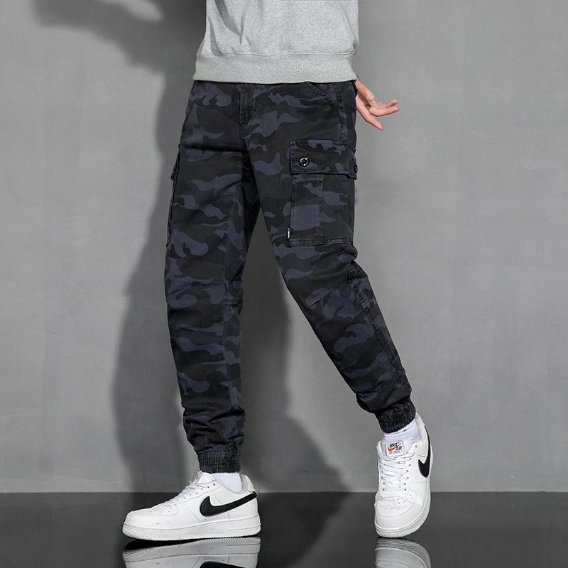 Neue Herren, amerikanischer Schurke, gutaussehend, vielseitig, Sport-Tote, Latzhose, Camouflage, locker, lässige Hose, elastisch