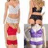 Erotic Lace Lingerie Set With Sheer Tulle And Adjustable Straps For Romantic Nightwear