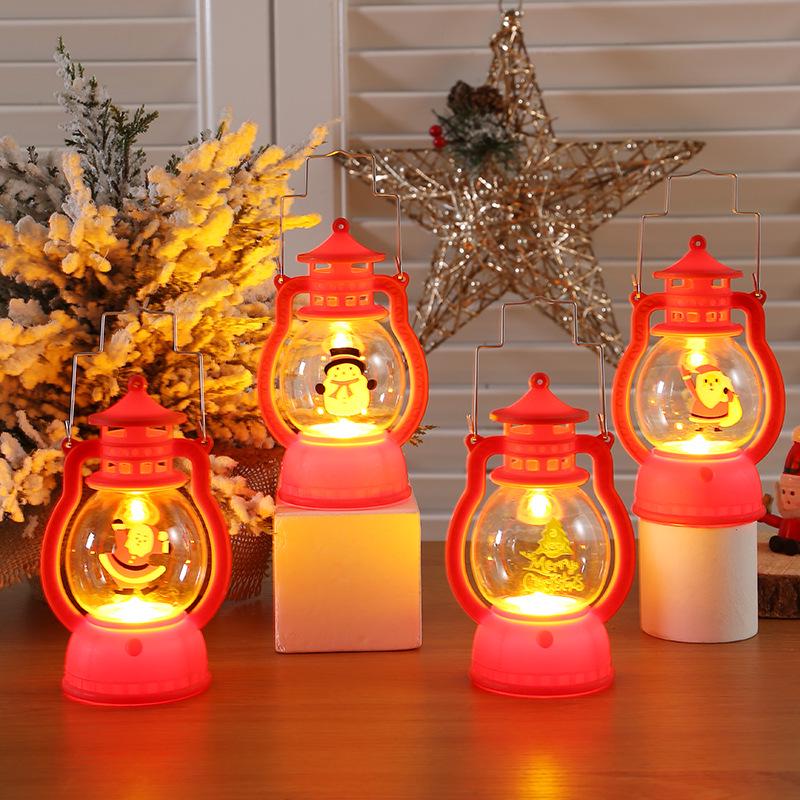 Vintage Handheld Christmas Lantern - Kids' Retro Night Light & Desktop Ornament
