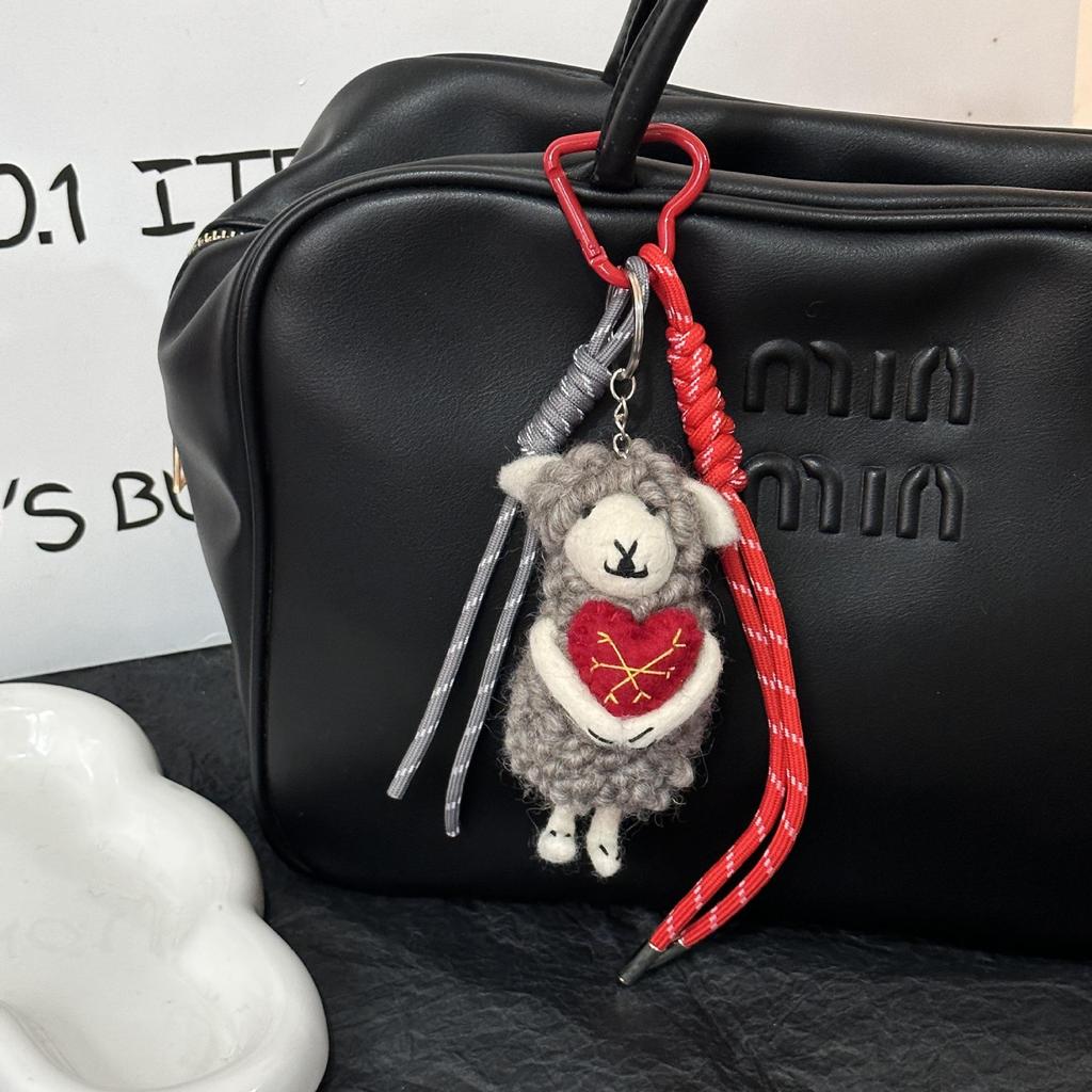 Felt Bag Charm Keychain – Handmade Pendant Accessory