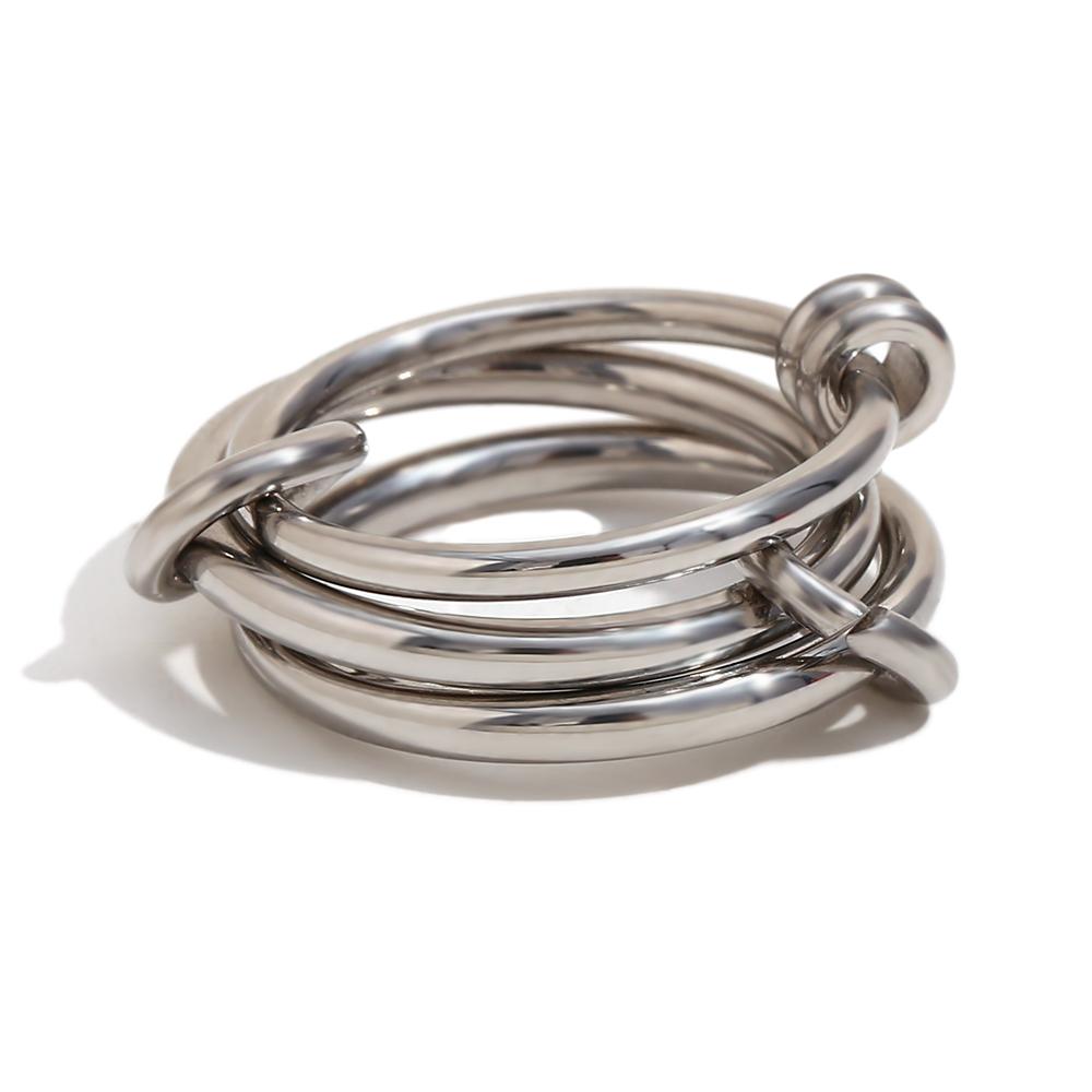 E.B.belle Multiple Layers Strand Loop Indext Finger Rings for Women Lead&nickle Free Stainless Steel Gold Plated Ring