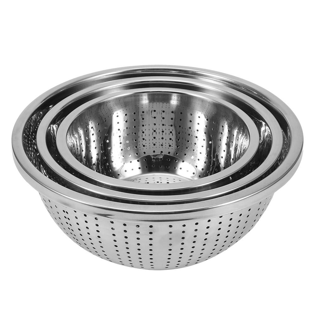 

3Pcs Set Stainless Steel Rice Sieve Rice Washing Filter Strainer Drainer Kitchen Cleaning Gadge
