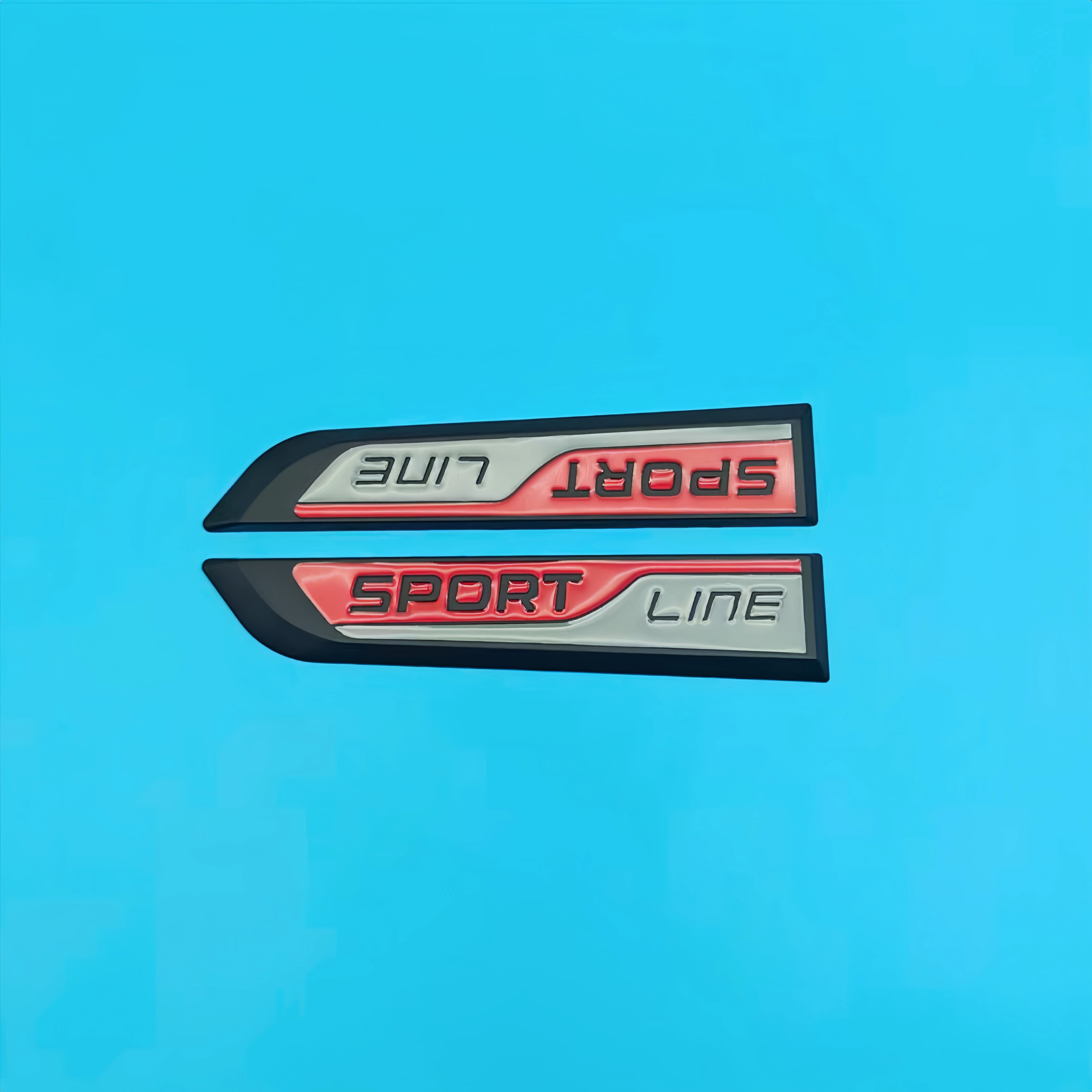 

1Pair 3D Metal SPORT LINE Car Badge Side Fender Rear Trunk Badge Sticker for All Cars New High-Quality Car Accessories чорний/червоний
