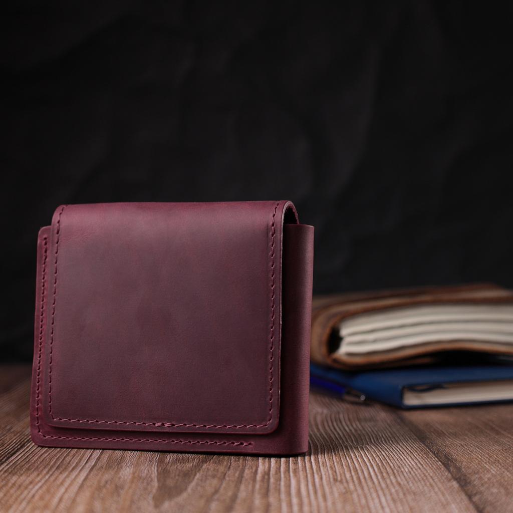 Modische Damen Geldbörse mit Münzfach aus mattem Echtleder GRANDE PELLE Wallet 16805 Bordeaux