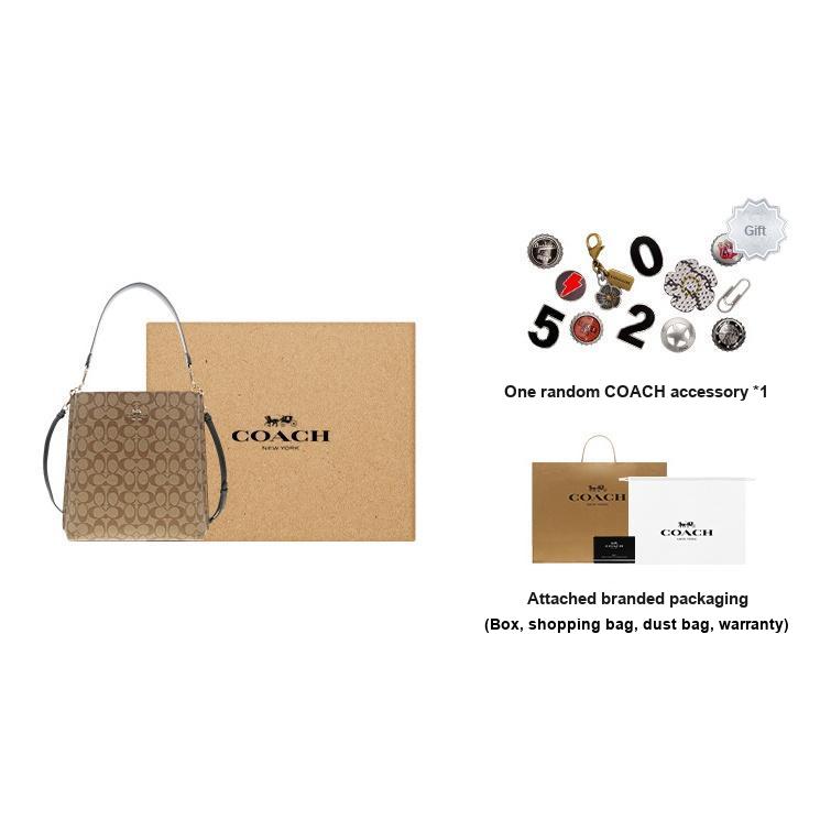 New COACH Mollie Canvas With Leather Bucket Bags Crossbody Bag, Shoulder Bag Large Size Women's CA561-IMCBI