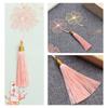 New Rose Gold Apricot Leaf Metal Bookmark Tassel Chinese Style