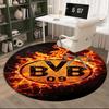 Borussia fcfc Round Rug for Livingroom,Bedroom, Palyroom, Chair Rug, Area rug, Circle Carpet, Large Size Fan Christmas gift