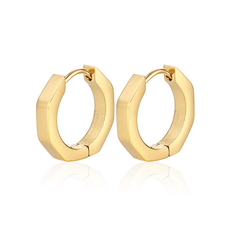 1 Pair High Polished Stainless Steel Hoop Earrings For Women/Men Geometric Allotype Ear Buckles Hip Hop Party Creative Jewelry