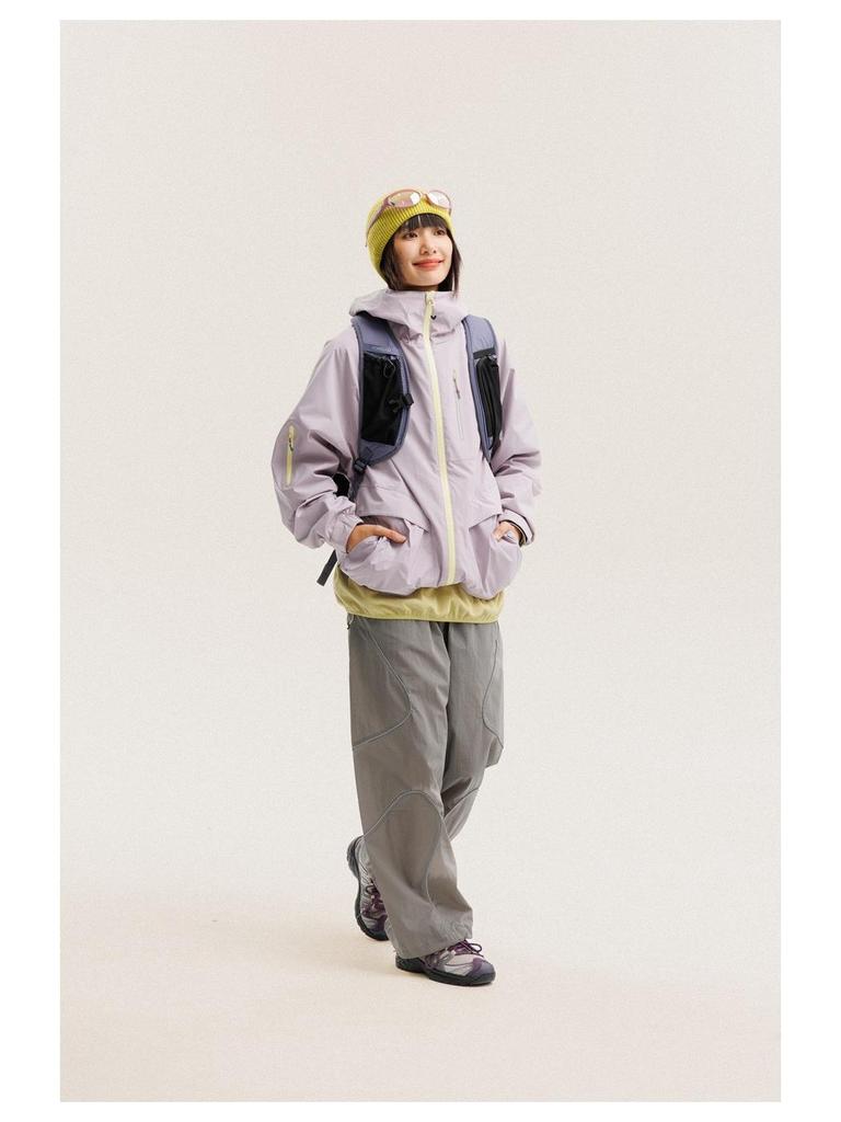BLACKARMADA Waterproof Hooded Mountaineering Jacket - Three-Proof Outdoor Wear for Men and Women 