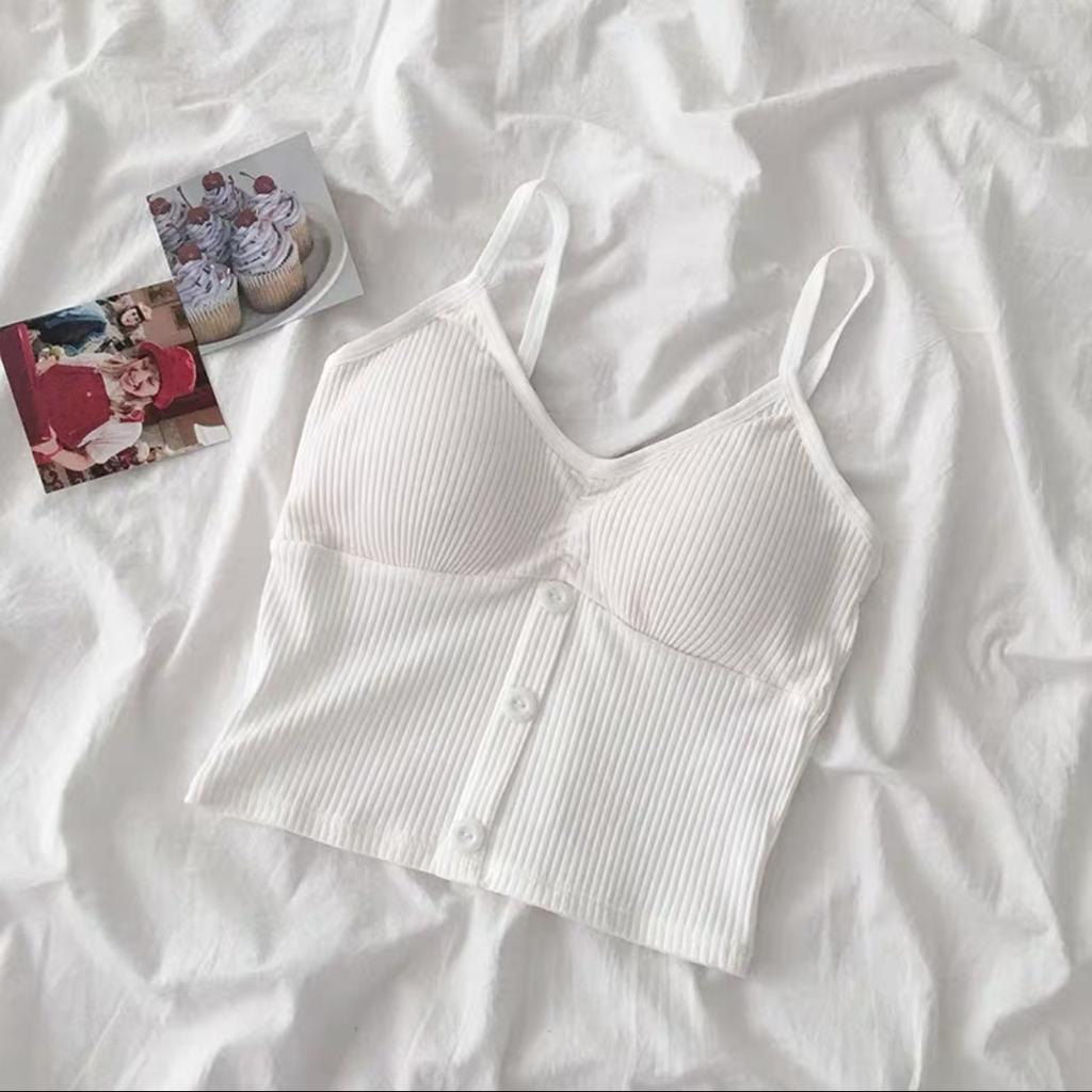 Women's Solid Color Suspender Vest Girls Slim Sexy Lingerie Top