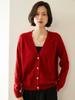 Women's Cashmere Knit Cardigan with Metal Buttons - Autumn/Winter Loose Fit Sweater