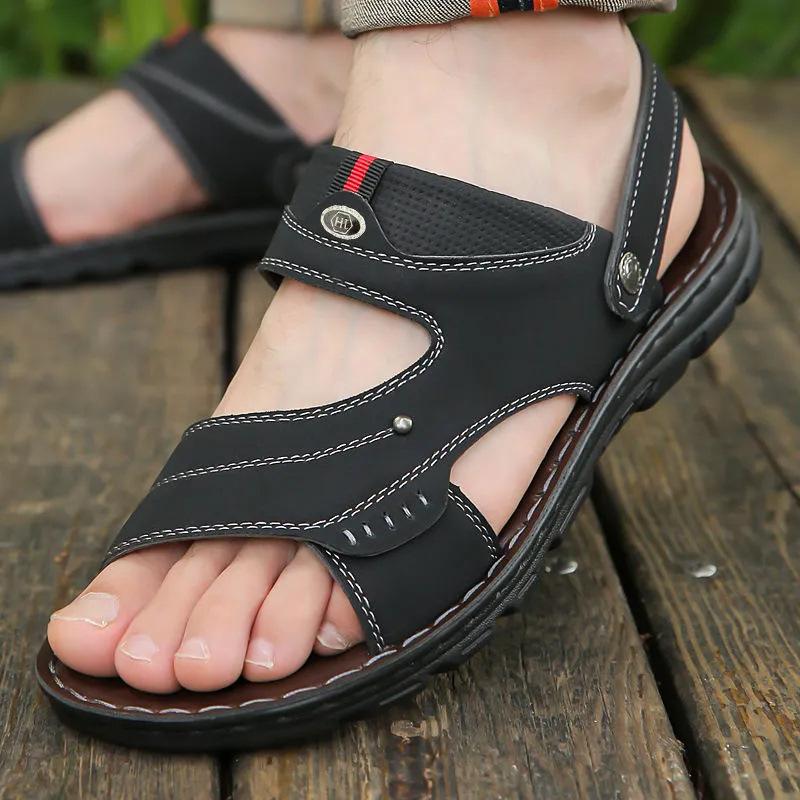 Two sandals for men's summer leisure travel sandals for men's adult beach shoes and dual-purpose cool slippers