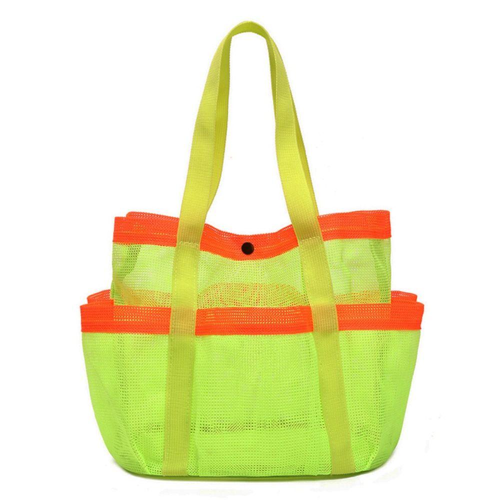 Breathable Sand Toys Collector Foldable Mesh Toiletry Bag Durable Swimming Handbag Travel