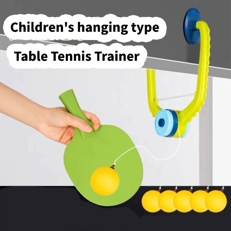 Portable Table Tennis Exerciser Door PingPong Game Hanging Table Tennis Trainer with Racket and Balls Easy To Install