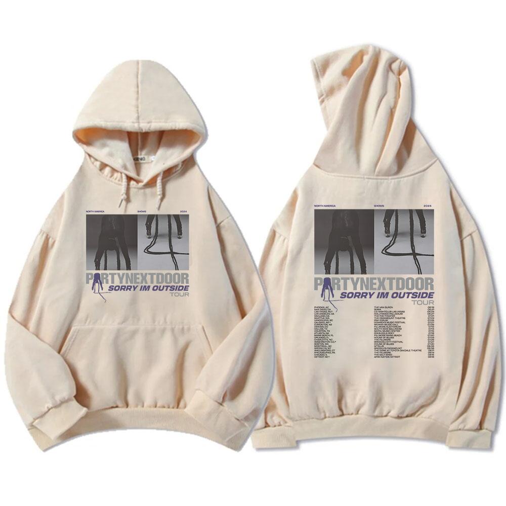 Sorry I'm Outside Tour 2024 Hoodies PartyNextDoor Real Women Graphic Sweatshirt for Fan Streetwear Ropa Hombre Winter Men Hoodie