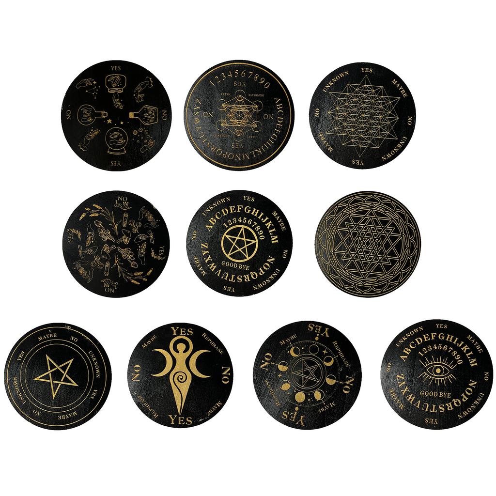 Star Pendulum Board Dowsing Divination Board Double Sided Wooden Ouija Boards Metaphysical Message Board Altar Supplies