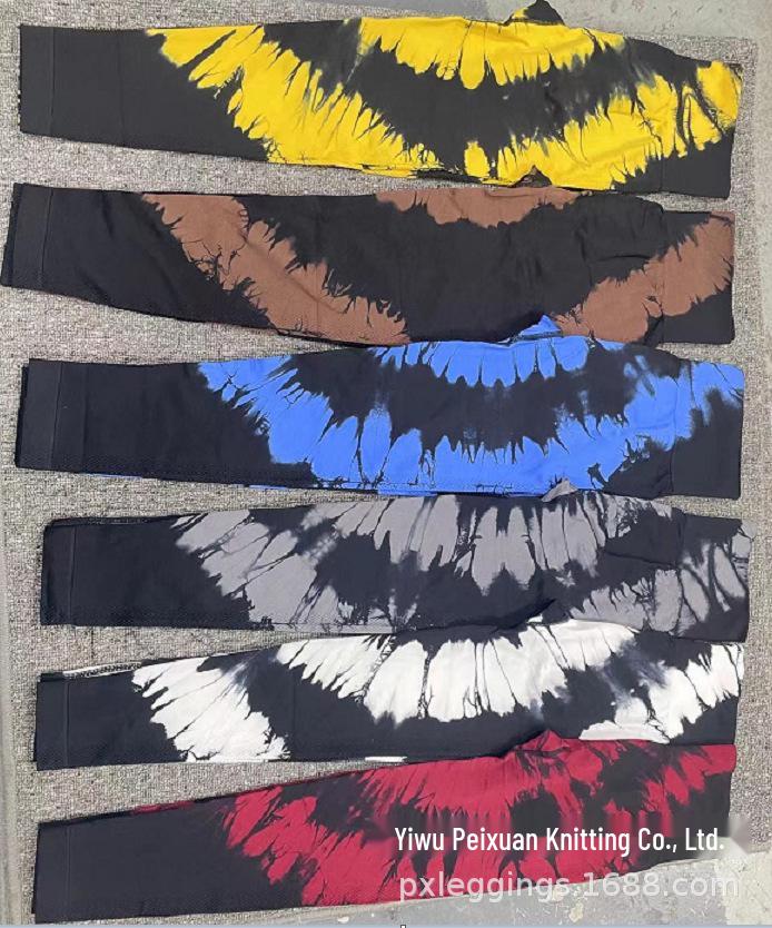 Tie-Dyed High Waist Yoga Pants - Breathable, Hip-Enhancing Fitness Leggings for Women