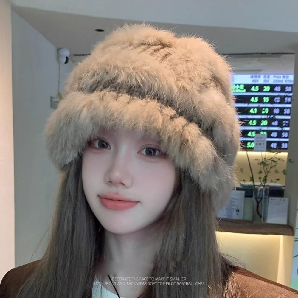 

Универсальная панама из меха кролика, теплая шапка, новая рыболовная шапка осень-зима кофейный