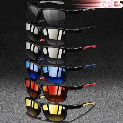 6 Pieces Fashion Vintage Sports Sunglasses Men Women Sport Sun Glasses UV400 Eyewear (IIt Includes Photochromic Color Change)
