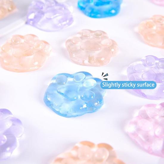 24Pcs Cat Paw Squishes Toy Slow Rebound Flexible TPR Stress Relief Funny Kitten Claw Squeeze Fidget Toy Kids Adults Birthday Gift