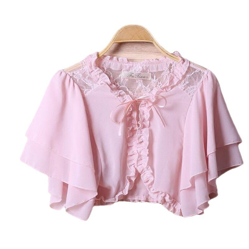 Women's Plus Size Chiffon Shawl Jacket - Short Sleeve Cardigan with Sun Protection