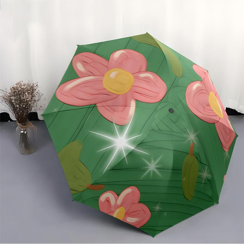 1pc Floral Fantasy Automatic Open/close, All-Season Portable Folding Umbrella, Travel, Everyday, Formal Events - Compact Luxury Parasol, Outdoor Acces