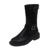 Chunky Women Short Boots Fashion Side Zippers Platform Thick Heel Motorcycle Booties Retro Style Autumn Winter Female Shoes