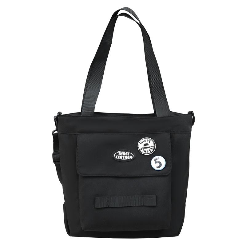 

Студенческая сумка-мессенджер, классная сумка через плечо, однотонная женская сумка через плечо чёрный