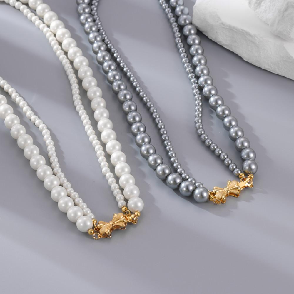 

Серебряное жемчужное ожерелье 925 пробы для девочек Momasum, маленькая двойная цепочка для свитера, расширенная шейная цепочка