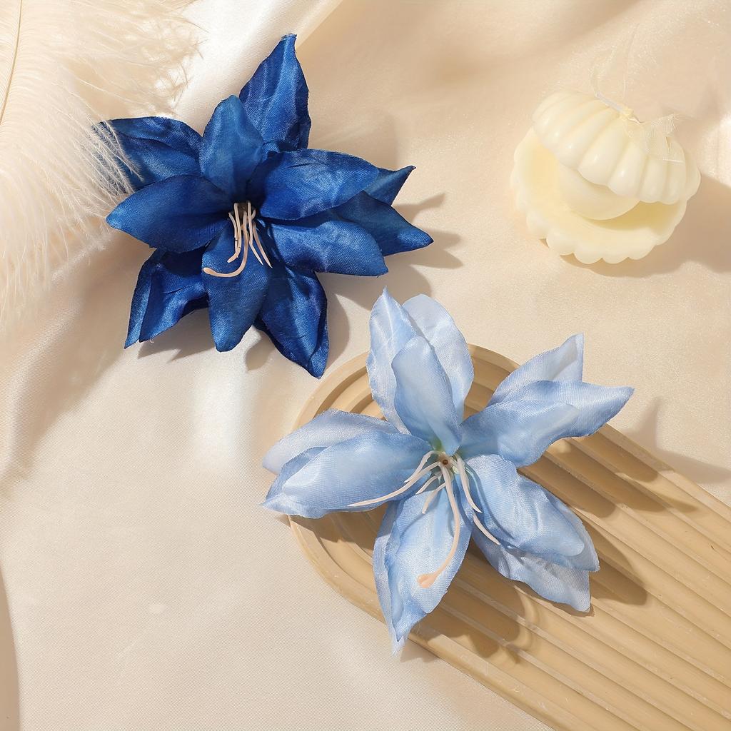 10pcs Sweet Vacation Style Flower Hair Clips Summer Beach Flower Clips Beach Photography Hair Accessories for Women