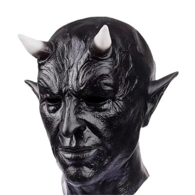 S.T.S.G Cosplay Maska ďábla, Halloweenská hrůza, Jedinečná maska na kostýmovou párty, Strašidelná, Zábavná (Černá)