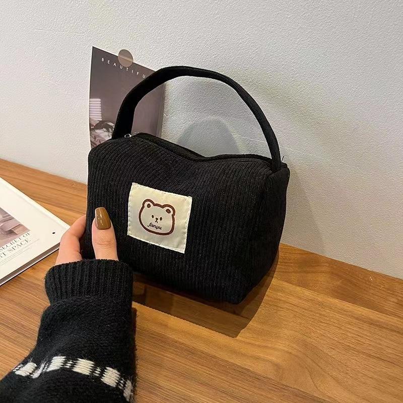 Cute Bear Makeup Pouch Quilted Cosmetic Bags Women's Large Capacity Portable Cosmetic Box Case Bags Female Storage Make Up Cases