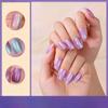 Onion Pink Gradient Explosive Semi-cured Manicure Stickers Pearlescent Purple Gel Nail Stickers