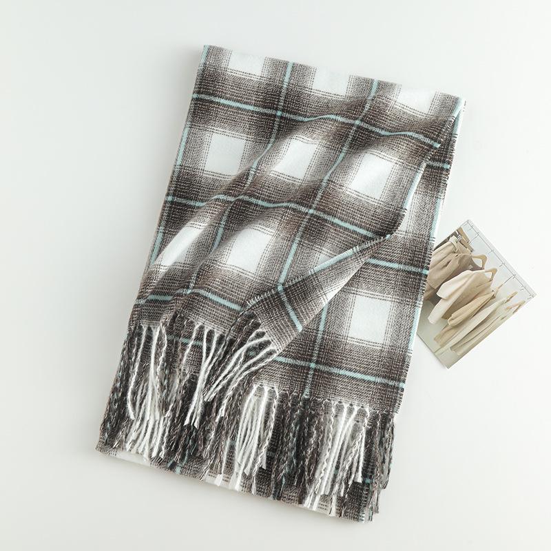 Damen High-End 2025 Karoschal: Imitation Kaschmir, Koreanischer Stil, Vielseitiger Herbst/Winter Warmer Nackenwärmer Schal.