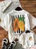 T-shirt Grafica Frutto Papaya a Strisce Colorate Maglietta Casual Rilassata per Unisex Unisex Viaggio Quotidiano Vacanza Look alla Moda da Strada