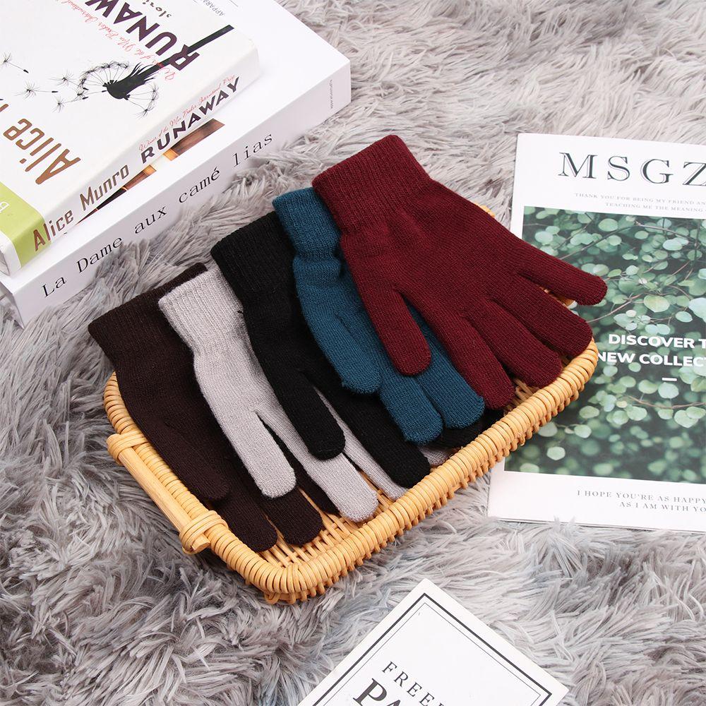 Zubehör Thermischer Handgelenkwärmer Winter Warm Plüschfutter Vollfingerhandschuhe Wolle Gestrickte Fäustlinge