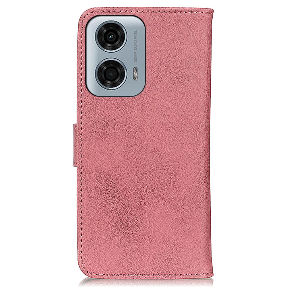 KHAZNEH For Motorola Moto E14 4G/G04 4G/G04s 4G/G24 4G Phone Case Leather Wallet Cowhide Texture Cover