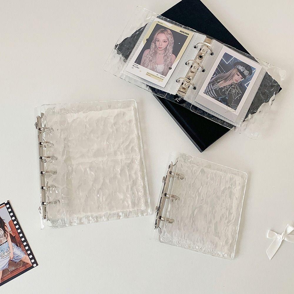 Acrylic Photo Album Loose-leaf A5/A7/A8 Idol Card Organizer Water Ripple Design Pictures Storage Booklet Instant Photo Display