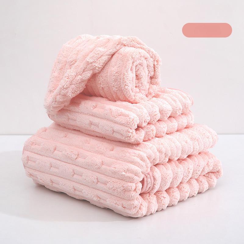 1/4PCS Soft and Absorbent Without Shedding Hair Fiber Bath Towel,Quick Drying Beach Towel with Water Absorption,Coral Fleece Towel