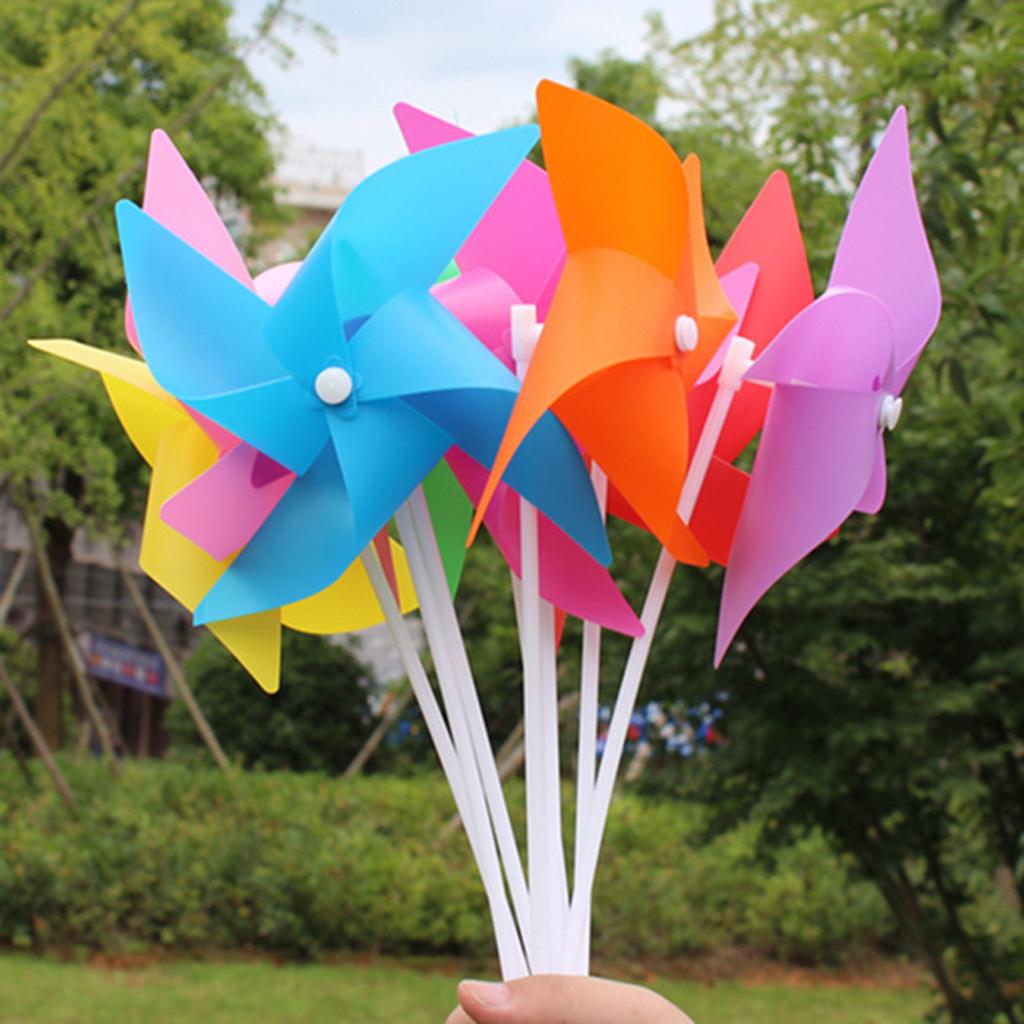 Portable Windmill Garden Pinwheel Kit Colorful Flower Spinner Toy for Kids Yard Lawn Decoration