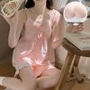 2026 Summer Women's Cloud Cotton Pajama Set with Built-in Bra, Princess Style Camisole, Sweet Home Wear