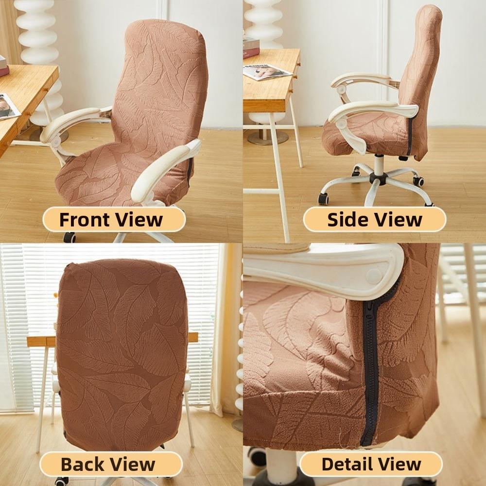 Soft High Back Dining Chair Cover Stretch Jacquard Slipcover Stretch Chair Cover Elastic Spandex Kitchen Chair Cover Dining Room