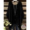 Women 's T-Shirt Simple Color Gradient Print Elegant Irregular Hem O- Neck Women's Clothing T-Shirt Vacation Clothes for Woman