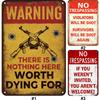 Vintage Metal Plate Warning Rectangular Iron Painting Wall Art Home Bar Decor