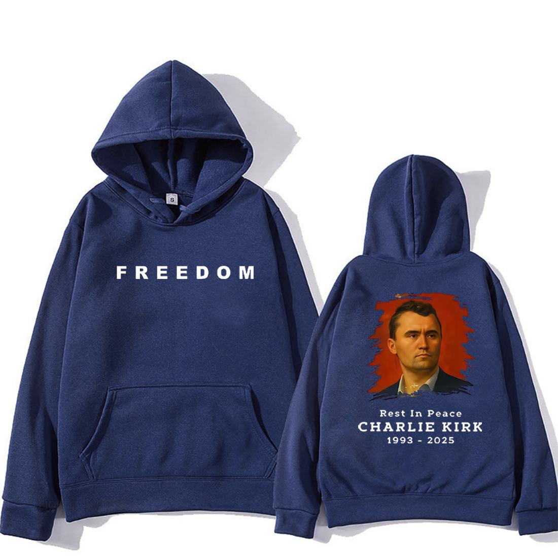 

Rest in Peace Charlie Kirk Freedom Hoodies Men Women harajuku fashion clothes Long Sleeve 2025 new hip hop streetwear pullovers 3XL