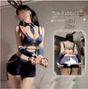 Seductive Sexy Officer Bunny Lingerie Set with Open Crotch and Removable Uniform